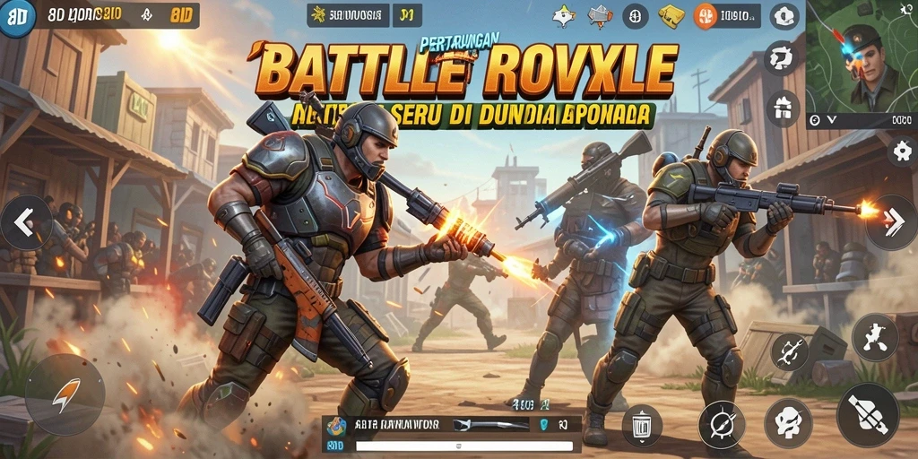 Gameplay intens di tengah arena Battle Royale yang mendebarkan.