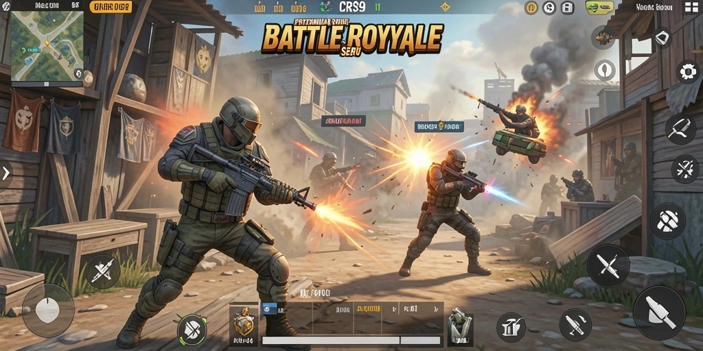 Tampilan gameplay seru dalam aksi Battle Royale CRS99.