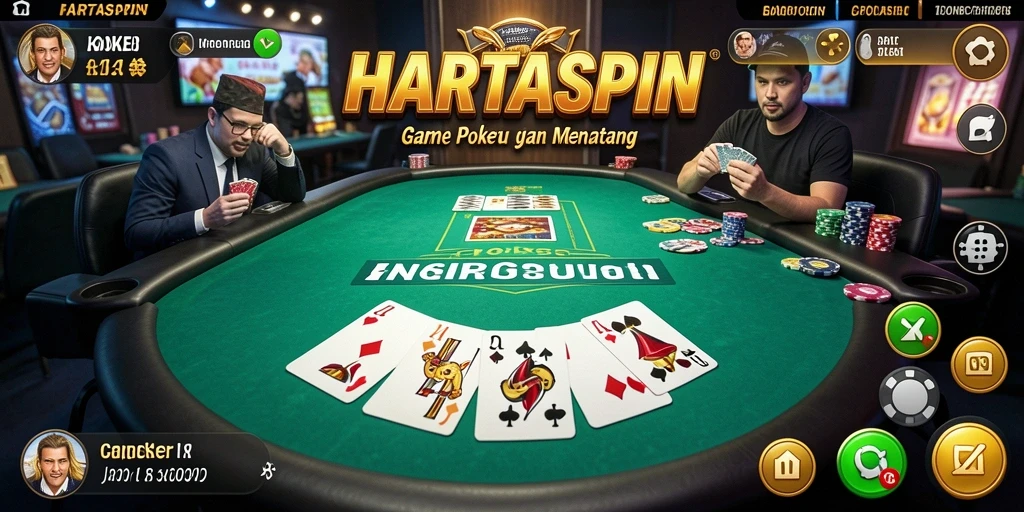 Gameplay menarik dan seru dari HARTASPIN di meja Poker.