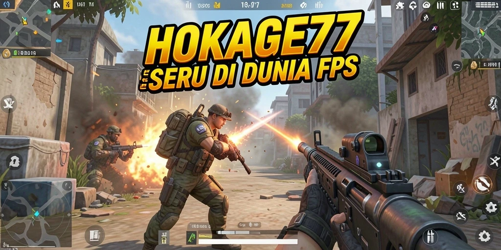 Screenshot gameplay HOKAGE77 menampilkan aksi tembak-menembak yang menegangkan.