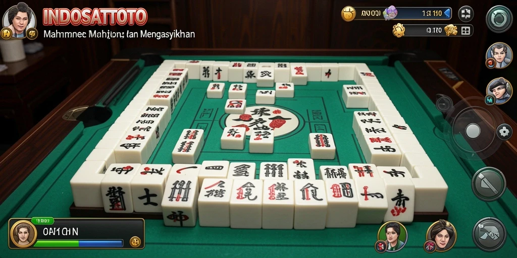 Screenshot gameplay <strong>INDOSATTOTO</strong> menampilkan aksi menyusun ubin Mahjong.