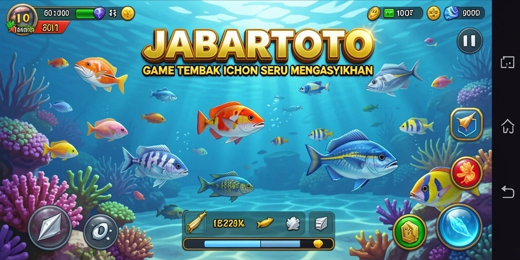 Screenshot JABARTOTO menampilkan gameplay menembak ikan yang seru.