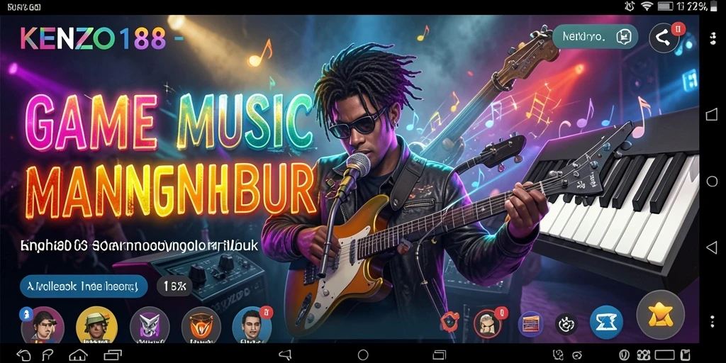 Tampilan gameplay KENZO188 yang menarik dengan berbagai fitur musik.