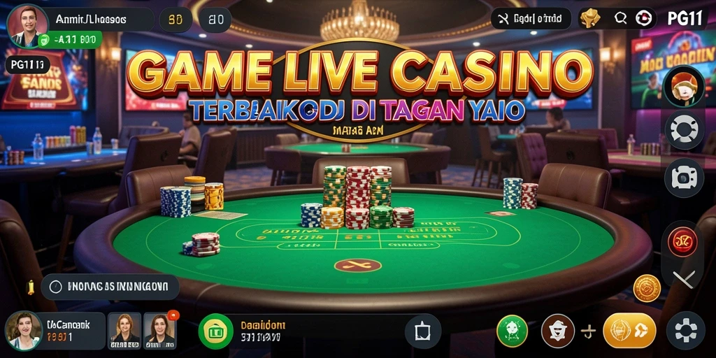 Screenshot PG11 menunjukkan gameplay Live Casino yang seru dan interaktif.