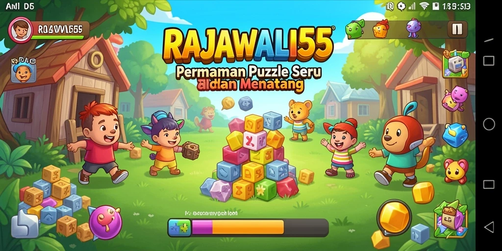 Tampilan gameplay RAJAWALI55 yang menantang dan penuh warna.