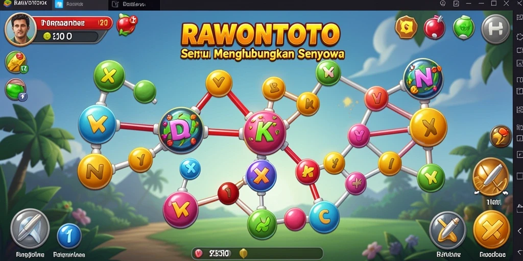 Tampilan menarik gameplay RAWONTOTO dengan elemen Match-3.
