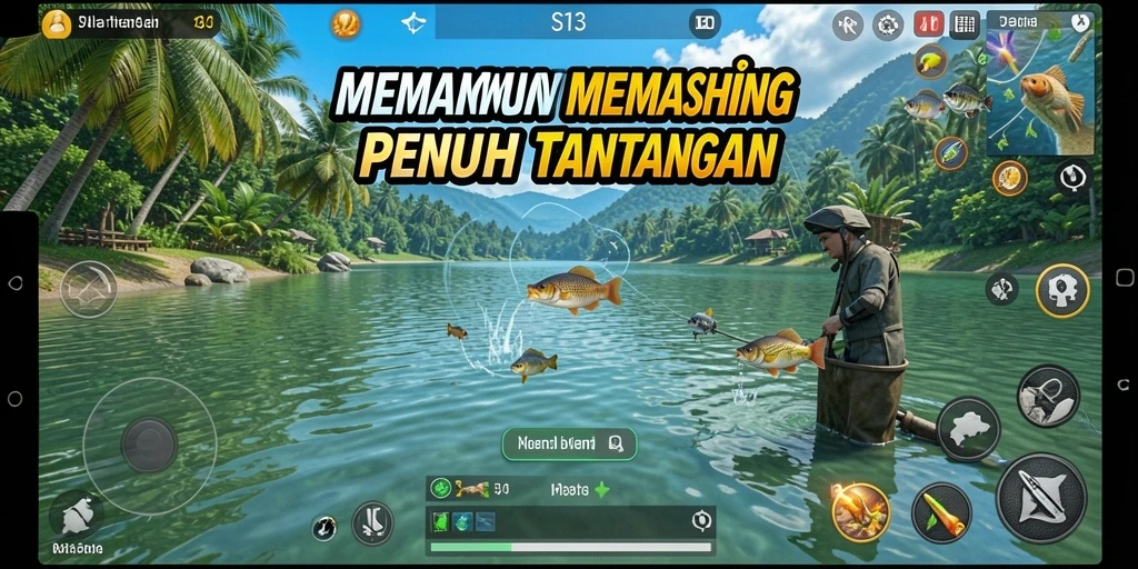 Tangkapan ikan besar dalam permainan S13 yang menegangkan.