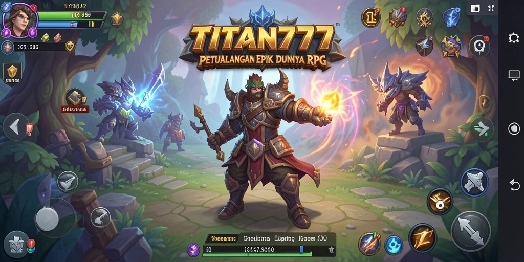 Tampilan gameplay yang memukau dan menarik di TITAN777.