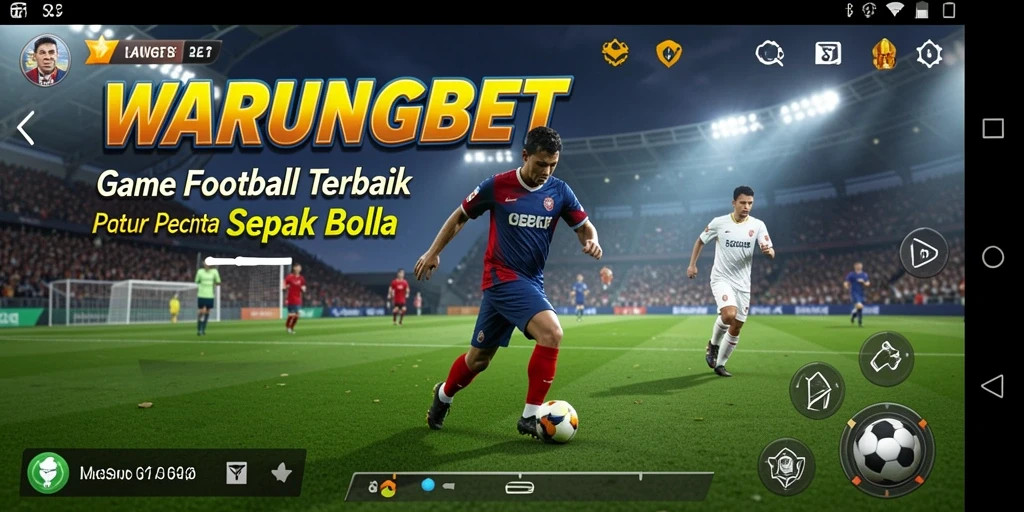Tampilan gameplay seru dalam WARUNGBET dengan aksi sepak bola yang menegangkan.