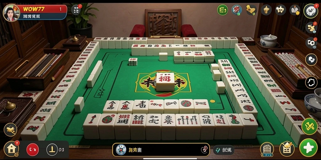 Tampilan gameplay seru dari aplikasi Mahjong WOW77.